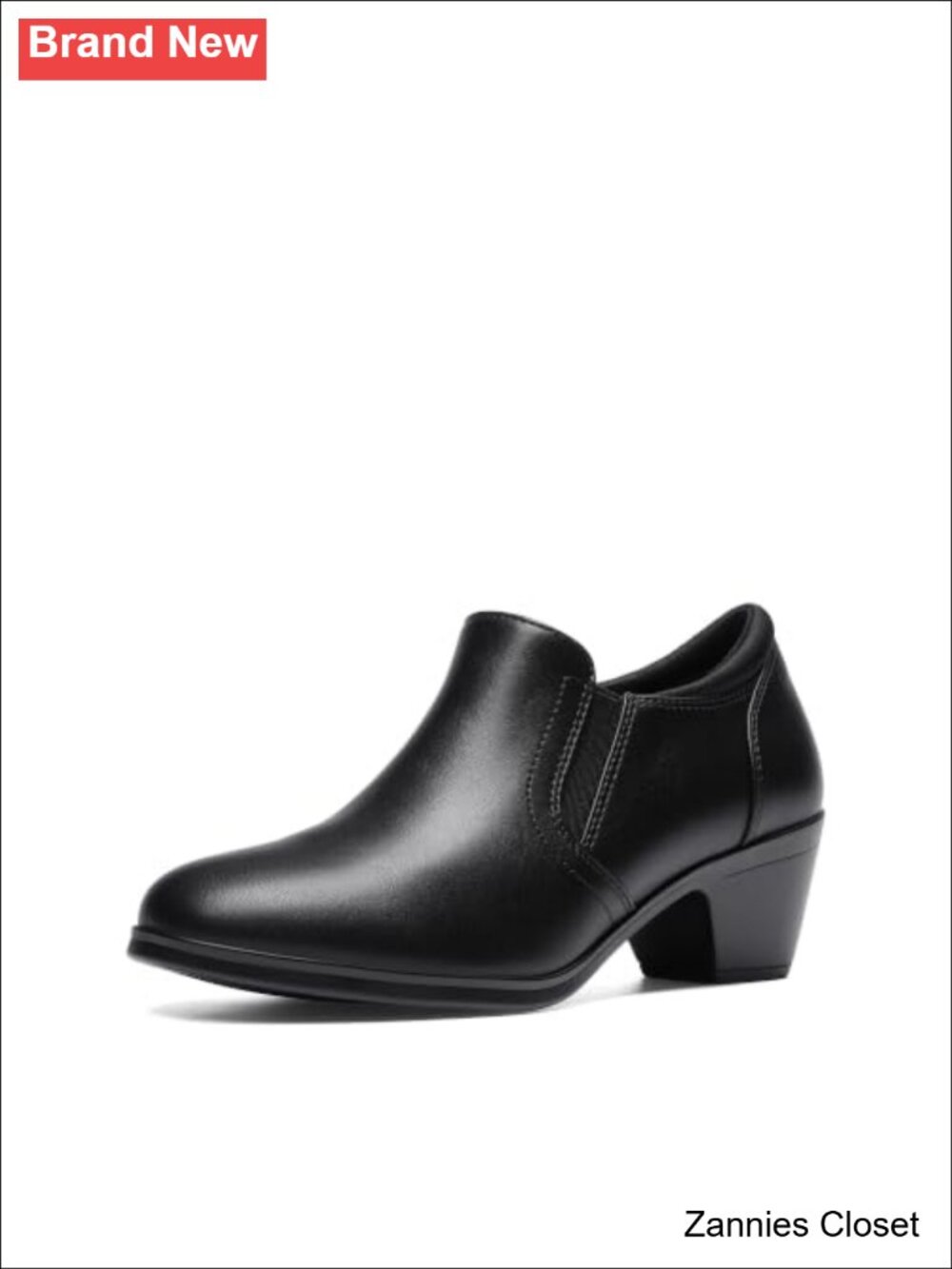✨ Dream Pairs Women's Block Heel Pumps Faux Leather Zip-Up Dress Shoes